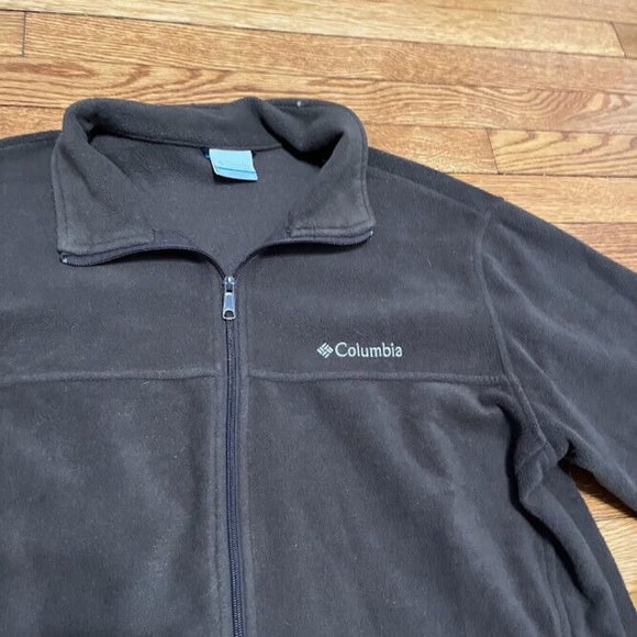 Columbia Fleece Jacket Mens Xl Brown 